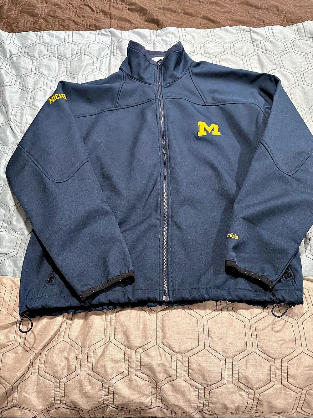 University Of Michigan Columbia Men's Full Zip Jacket Size XL NAVY BLUE